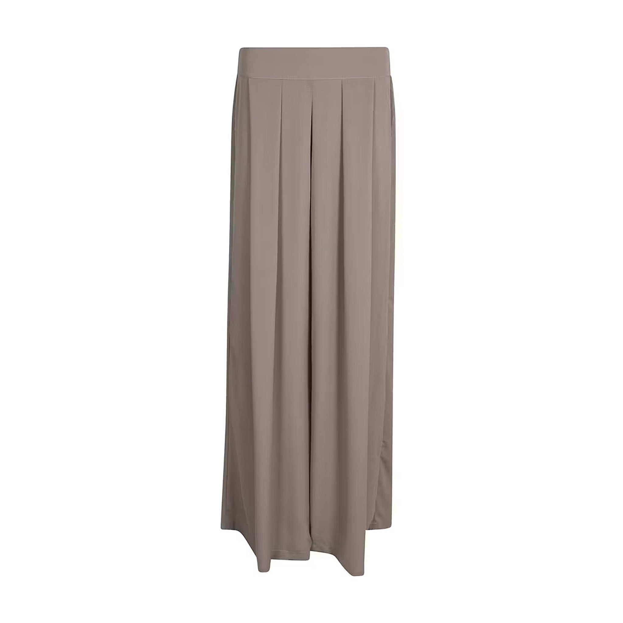 Grå wide leg bukser Lana fra Neo Noir set forfra med læg og glat linning