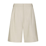 Hvide Nika Structure Shorts i Creme fra Neo Noir set forfra med læg og brede ben