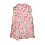 Pink ærmeløs top med blomsterprint set bagfra med bånd ned ad ryggen