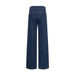 Mellemblå Nuamber wide leg jeans set bagfra på hvid baggrund