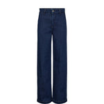 Mørkeblå wide leg jeans Nuamber Long Pants fra Nümph set forfra på hvid baggrund