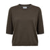 Kortærmet grøn pullover fra Nümph i farven Forest Night set forfra med rund hals