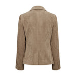 Beige taljeret fløjlsblazer fra Nümph bagfra med knapper ved ærmerne