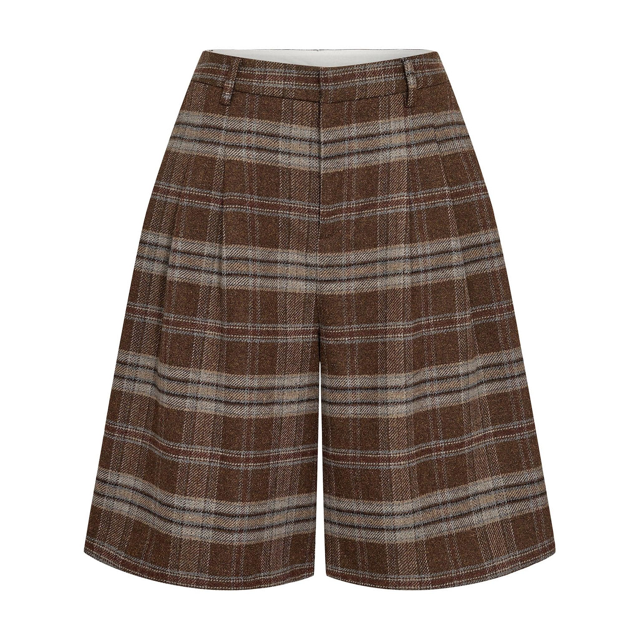 Brune ternede shorts Nuezma fra Nümph forfra med læg og bælteløkker
