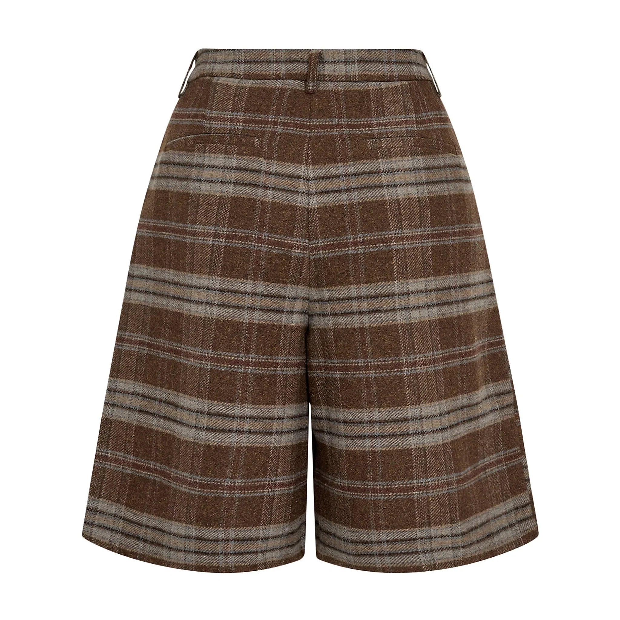 Brune ternede shorts Nuezma i Kelp bagfra med to lommer bagpå