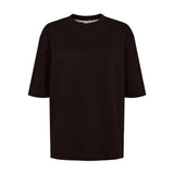 Brun t-shirt Nugira fra Nümph i Black Coffee set forfra med rund hals og halvlange ærmer