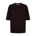 Brun t-shirt Nugira fra Nümph i Black Coffee set forfra med rund hals og halvlange ærmer