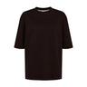 Brun t-shirt Nugira fra Nümph i Black Coffee set forfra med rund hals og halvlange ærmer