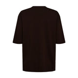 Brun t-shirt Nugira fra Nümph i Black Coffee set bagfra med nedfaldende skuldre
