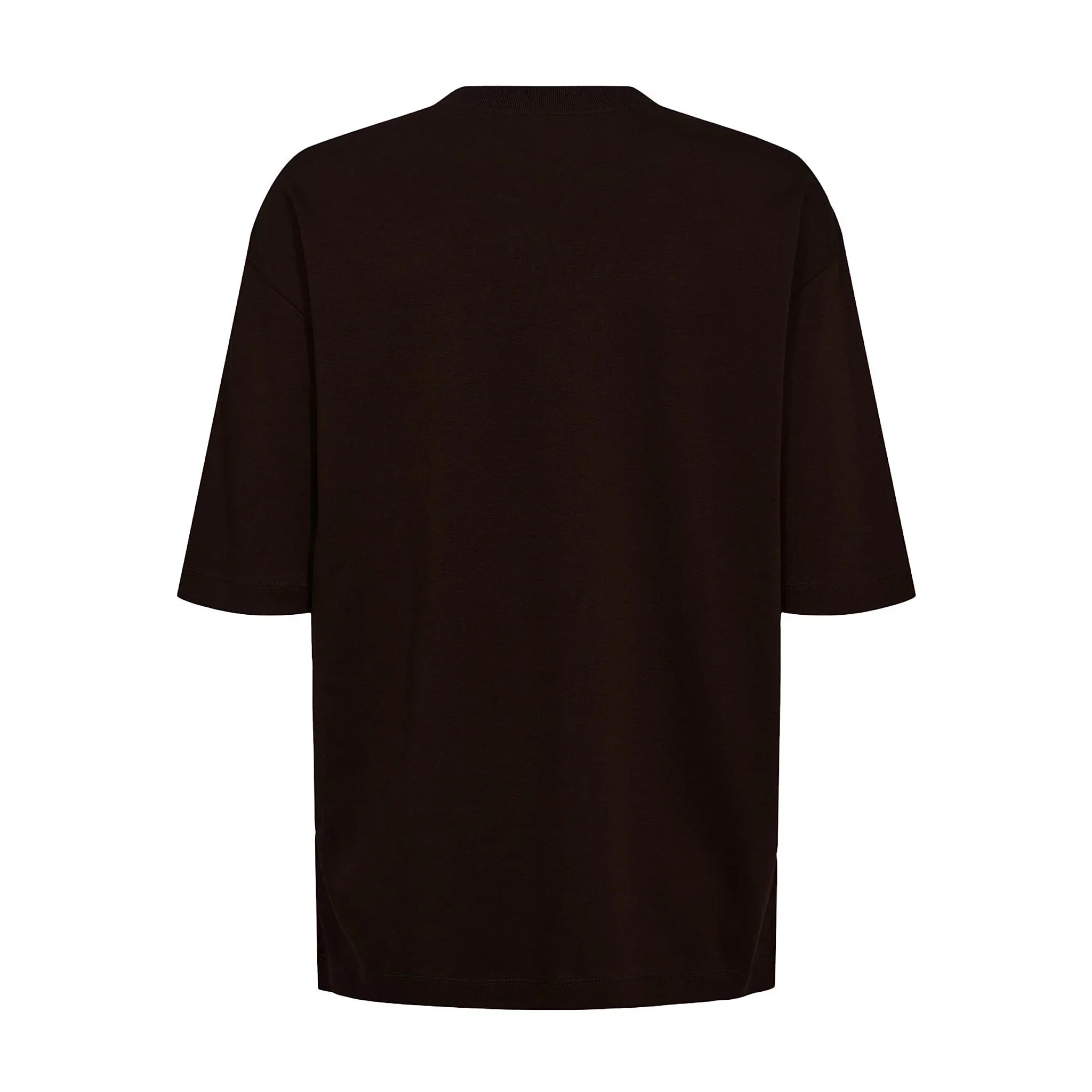 Brun t-shirt Nugira fra Nümph i Black Coffee set bagfra med nedfaldende skuldre