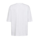 Hvid Nugira t-shirt fra Nümph set bagfra med nedfaldende skuldre og halvlange ærmer