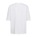 Hvid Nugira t-shirt fra Nümph set bagfra med nedfaldende skuldre og halvlange ærmer