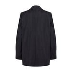 Navy nålestribet oversize blazer set bagfra