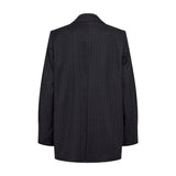 Navy nålestribet oversize blazer set bagfra