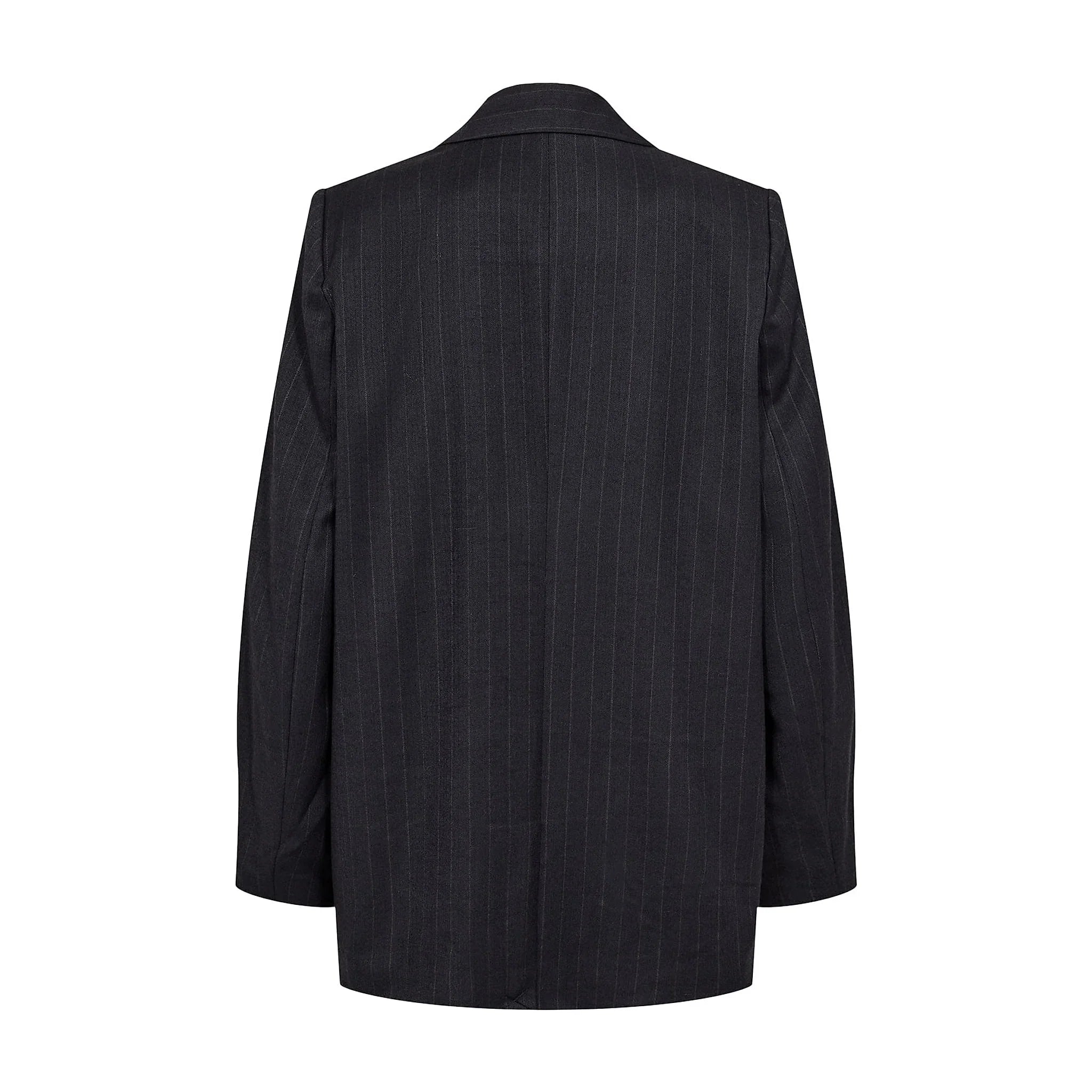 Navy nålestribet oversize blazer set bagfra