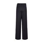 Navy nålestribede wide leg bukser set bagfra med to lommer bagpå