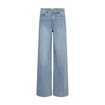 Lyseblå Nuparis wide leg jeans fra Nümph i Light Blue Stonewashed set forfra