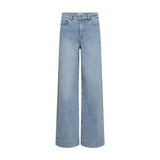 Lyseblå Nuparis wide leg jeans fra Nümph i Light Blue Stonewashed set forfra