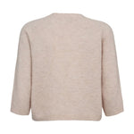 Beige Nümph Nuriette Selma pullover i strik med raglanærmer og ribkant forneden, set bagfra