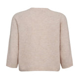 Beige Nümph Nuriette Selma pullover i strik med raglanærmer og ribkant forneden, set bagfra