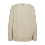 Beige pullover fra Nümph set bagfra uden model med lille knap ved nakken