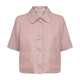 Pink Nushana jakke fra Nümph i Peony set forfra med krave, perlelignende knapper og to lommer