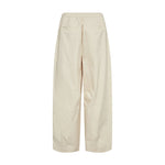 Beige cropped bukser i bomuld bagfra med to lommer bagpå