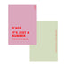Pink A5 kort fra O'Yay i Soft Rose med rød tekst O'AGE It's just a number og lysegrøn bagside