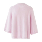 Pink strik Jayne Knit i farven Cherry Blossom bagfra med raglanærmer og ribkant forneden