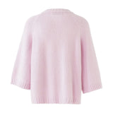 Pink strik Jayne Knit i farven Cherry Blossom bagfra med raglanærmer og ribkant forneden