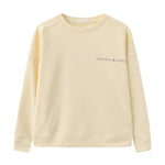 Gul sweatshirt Lovelux fra OneTwo Luxzuz forfra med rund hals og logoprint på brystet