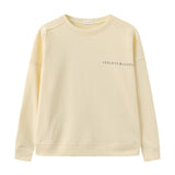 Gul sweatshirt Lovelux fra OneTwo Luxzuz forfra med rund hals og logoprint på brystet