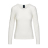 Hvid langærmet t-shirt Sigba i Cream fra OneTwo Luxzuz med rund hals, set forfra