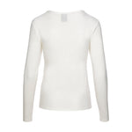 Hvid langærmet t-shirt Sigba i Cream fra OneTwo Luxzuz, set bagfra