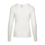 Hvid langærmet t-shirt Sigba i Cream fra OneTwo Luxzuz, set bagfra