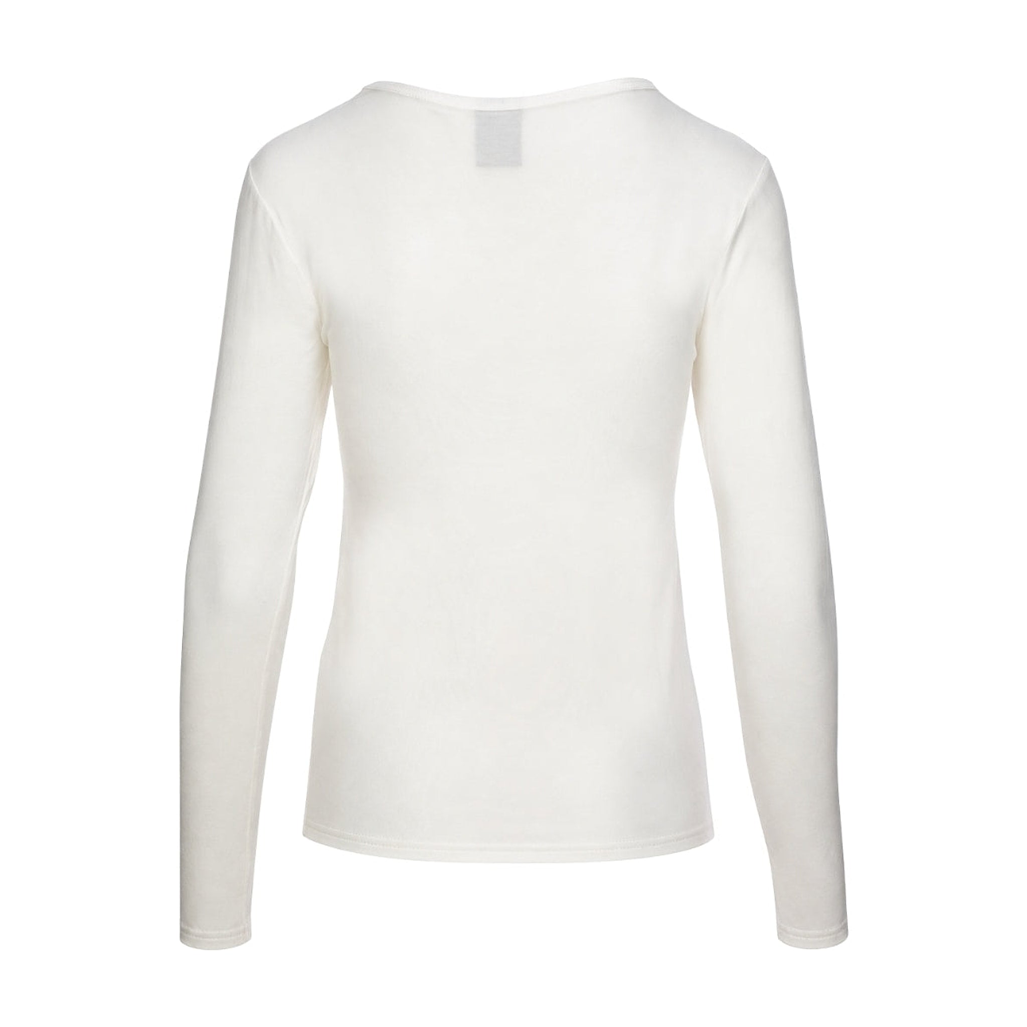 Hvid langærmet t-shirt Sigba i Cream fra OneTwo Luxzuz, set bagfra