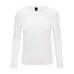 Cremehvid Sigborg mesh bluse fra OneTwo Luxzuz med lange ærmer og rund hals set forfra