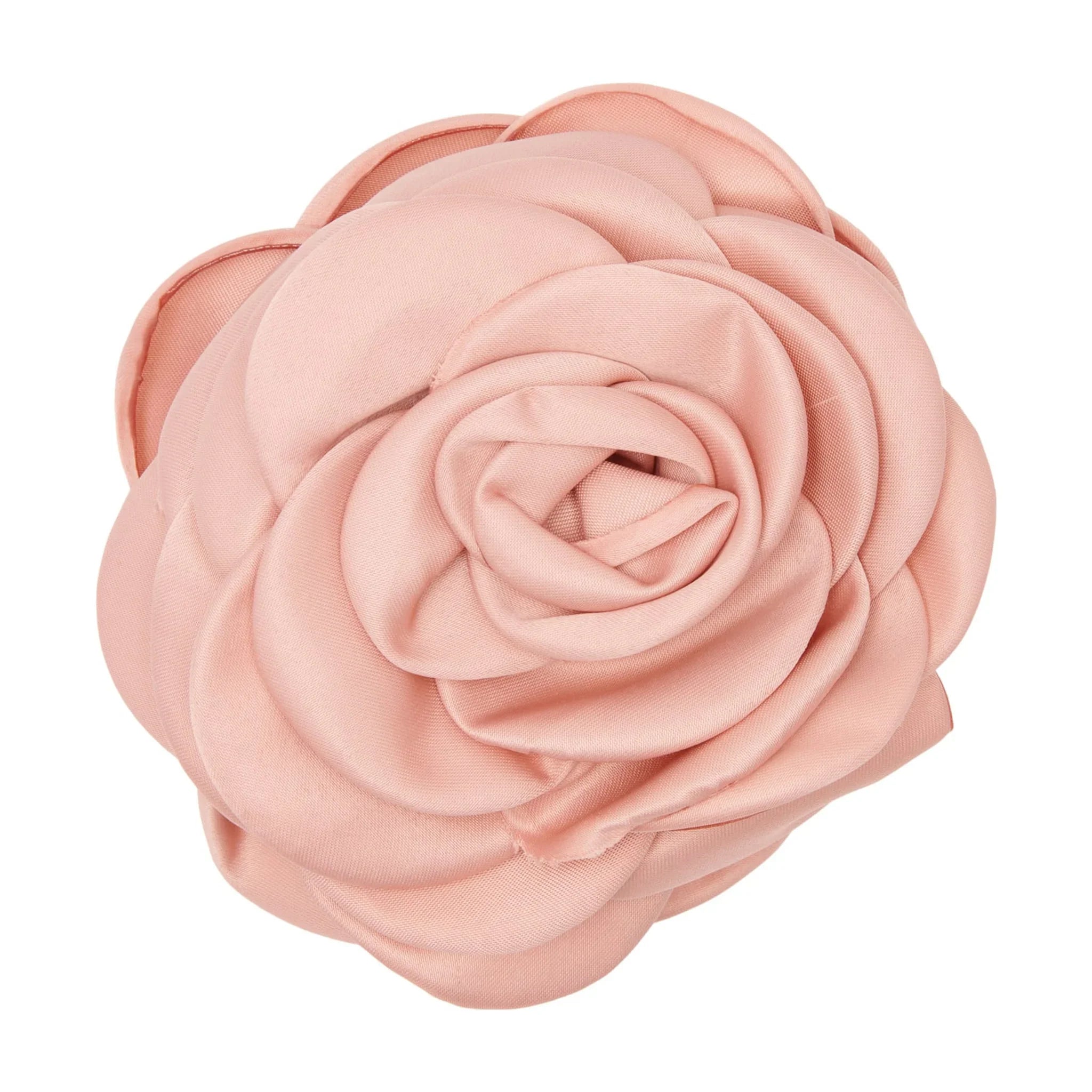 Pink hårklemme med stor satinrose i farven Nude fra Pico set forfra
