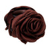 Brun håraccessories fra Pico i farven Chocolate med rose i blank satin og gennemsigtig klemme