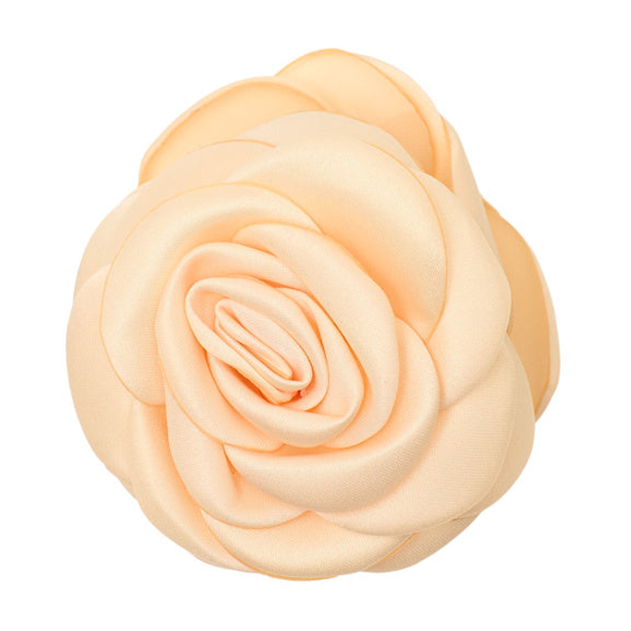 Gul håraccessories fra Pico med satinrose i farven Butter Yellow set forfra på hvid baggrund