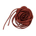 Brun satinrose med langt bindebånd i samme farve, Small Satin Rose String i Chocolate fra Pico