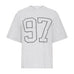 Grå t-shirt fra Pulz med tallet 97 i små sorte sten, set forfra