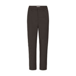 Brune Bindy bukser fra Pulz i farven Espresso med høj talje og skinny leg, set forfra
