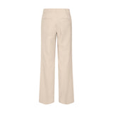 Beige wide leg bukser fra Pulz set bagfra med to baglommer