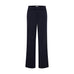 Navy wide leg bukser fra Pulz med høj talje, læg og pressefolder set forfra