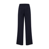 Navy wide leg bukser fra Pulz set bagfra med to baglommer og bæltestropper