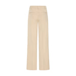 Beige wide leg bukser i Sandshell Melange, set bagfra med to baglommer