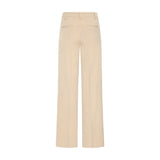 Beige wide leg bukser i Sandshell Melange, set bagfra med to baglommer