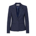 Kort navy blazer Bindy fra Pulz forfra med reverskrave, én knap og lommer