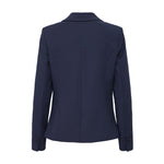 Kort navy blazer Bindy fra Pulz bagfra med syninger og to knapper ved ærmerne